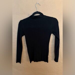 SHEIN Black Ribbed Long Sleeve Top